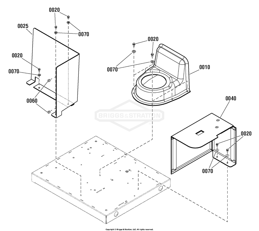 Air Handling Group Diagram and Parts List for 040496-02  Briggs and Stratton Generator